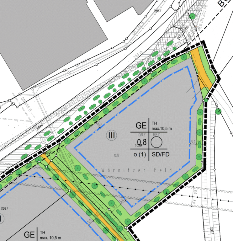 Bauplatz Nr. 1038 im Gewerbegebiet Wittum