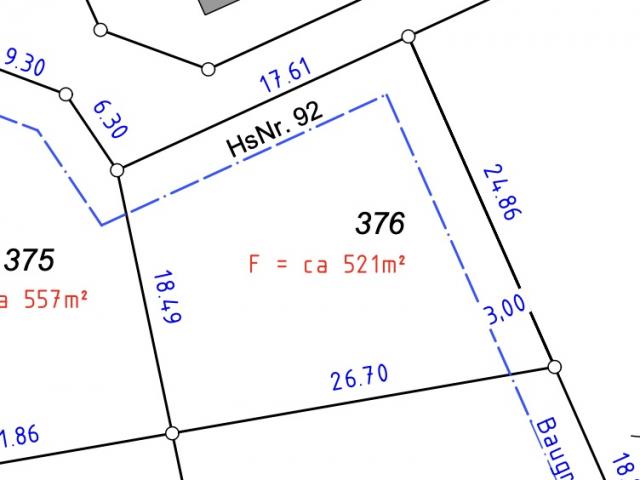 Bauplatz Nr. 376 im Wohngebiet Neubaugebiet Oberau-Süd III, 2. Bauabschnitt
