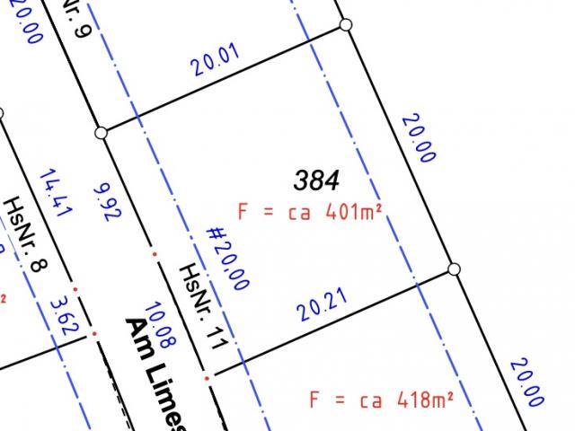 Bauplatz Nr. 384 im Wohngebiet Neubaugebiet Oberau-Süd III, 2. Bauabschnitt