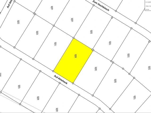 Bauplatz Nr. Flur 4 Nr. 45/30 im Wohngebiet Auf Ahlsheck