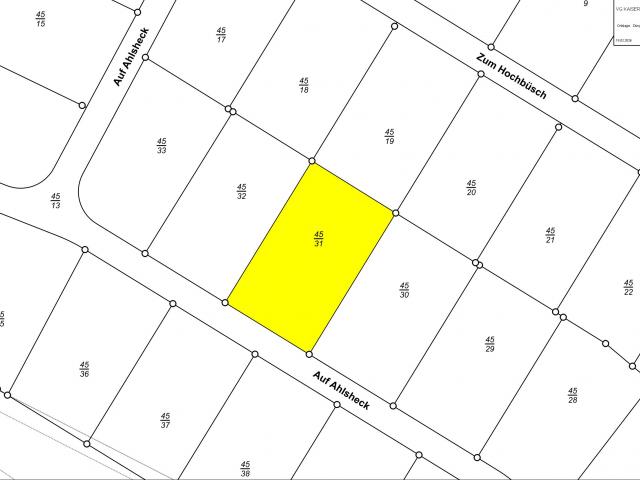 Bauplatz Nr. Flur 4 Nr. 45/31 im Wohngebiet Auf Ahlsheck