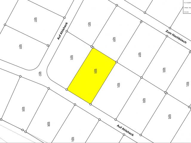 Bauplatz Nr. Flur 4 Nr. 45/32 im Wohngebiet Auf Ahlsheck