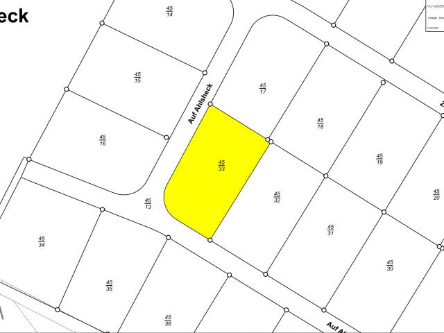 Bauplatz Nr. Flur 4 Nr. 45/33 im Wohngebiet Auf Ahlsheck