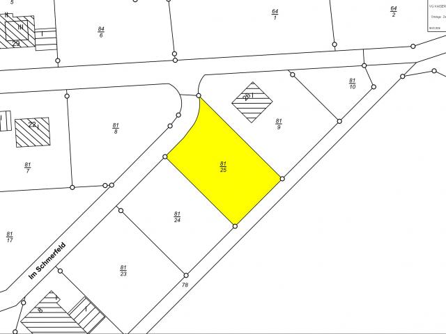 Bauplatz Nr. Flur 3 Nr. 81/25 im Wohngebiet Im Schmerfeld