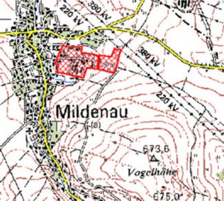 Lageplan Gewerbegebiet "Mildenau-Ost"