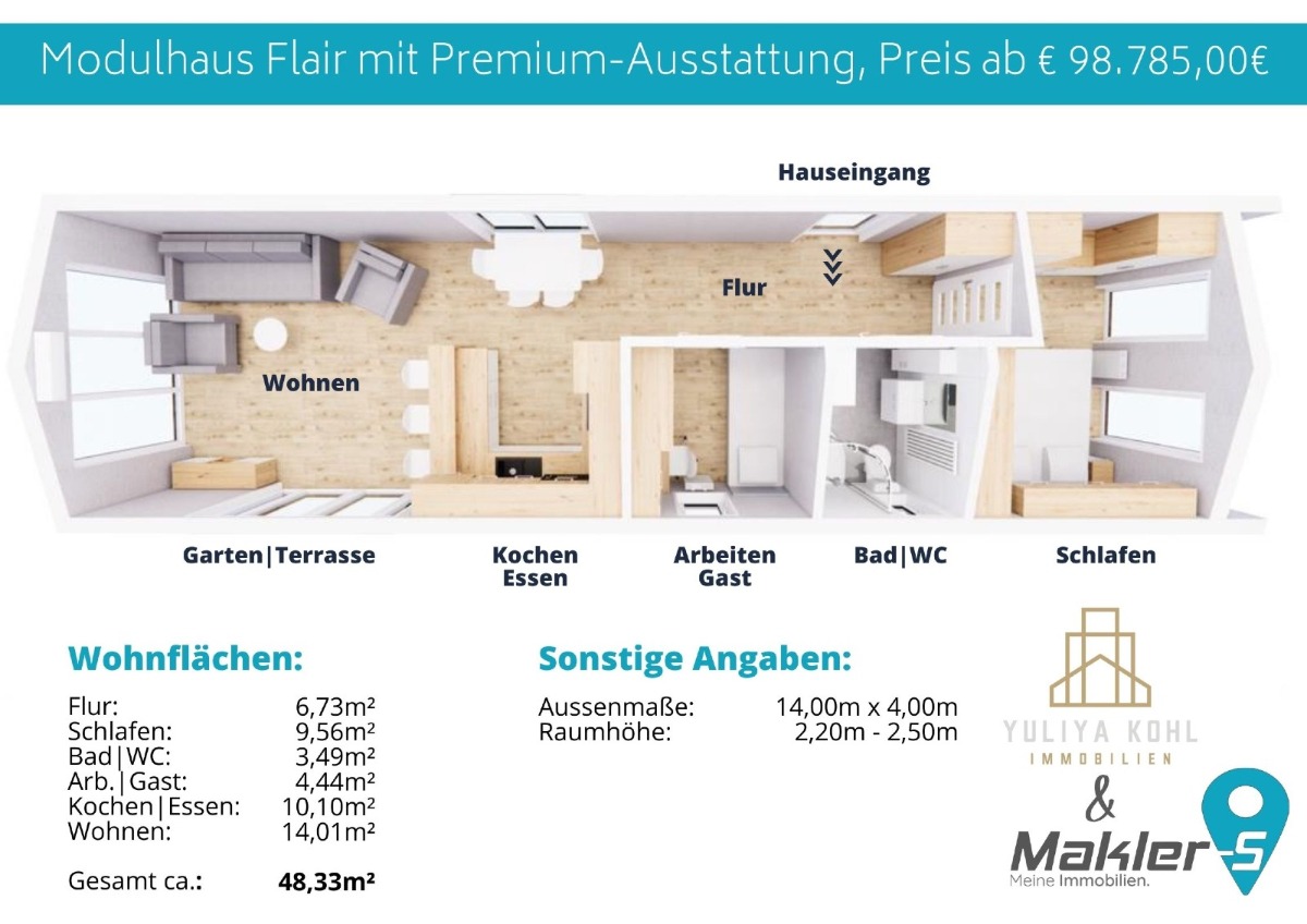 Ausstattungsbeispiel Musterhaus Idar-Oberstein, Grundriss FLAIR-Premium