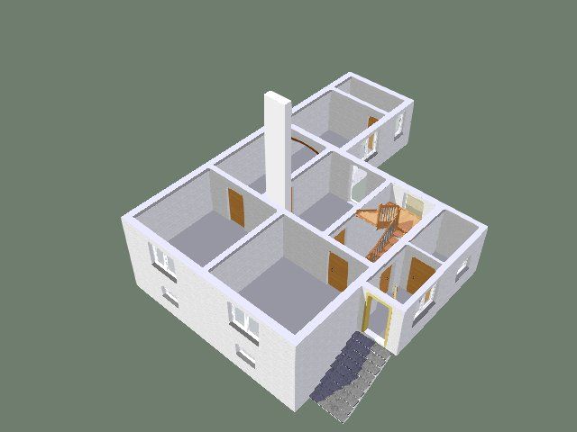 Ansicht 3D Erdgeschoss