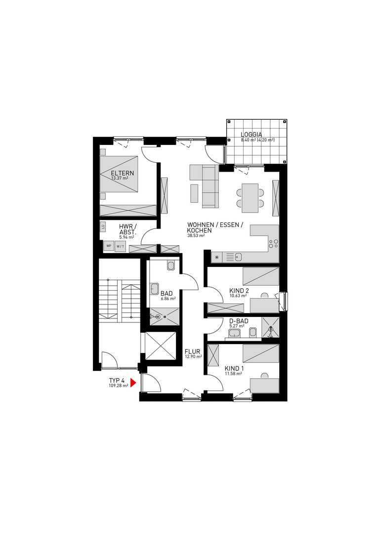 Wohnung Typ 4 - Haus 11c