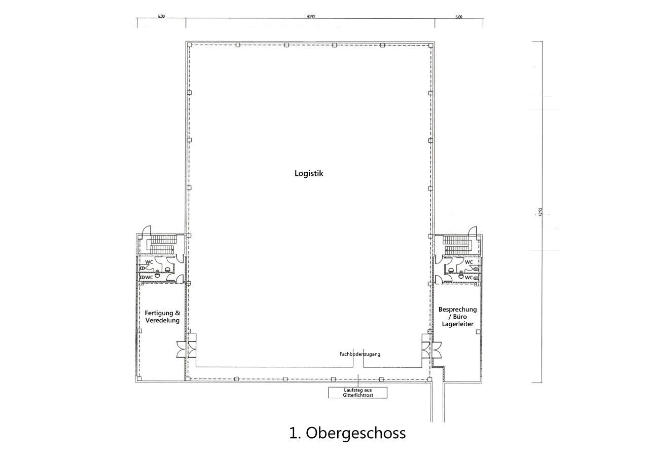 Grundriss Logistik erster Stock
