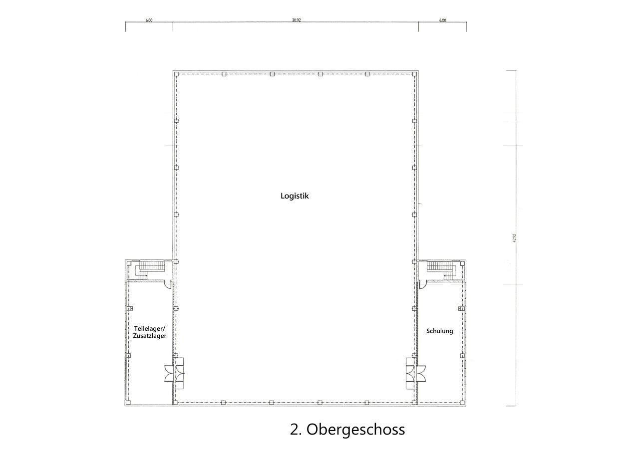 Grundriss Logistik zweiter Stock