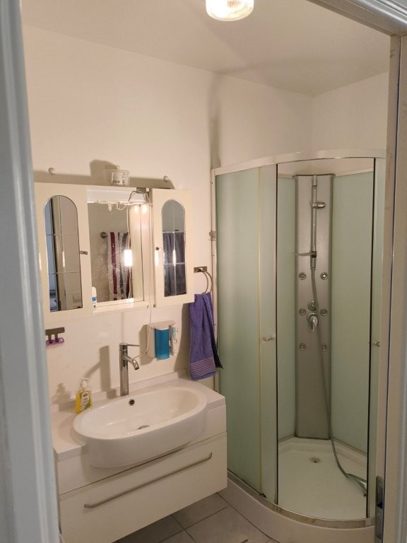 Badezimmer mit Dusche im hinteren, größerem Appartement 