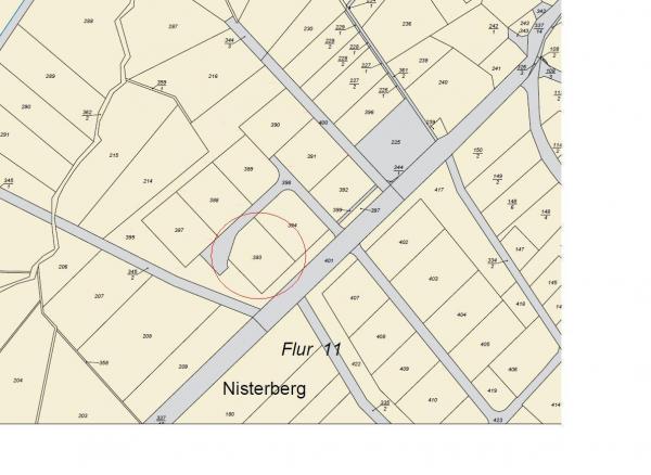 Katasterplan Wohnbaugebiet Nisterberg