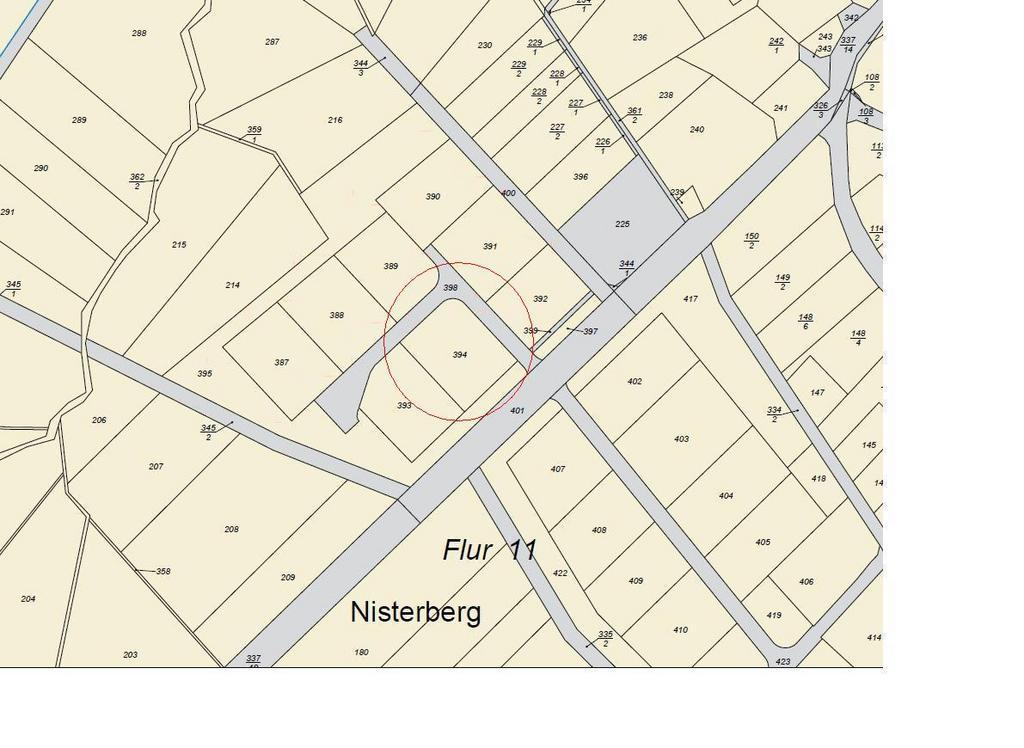 Katasterplan Wohnbaugebiet Nisterberg