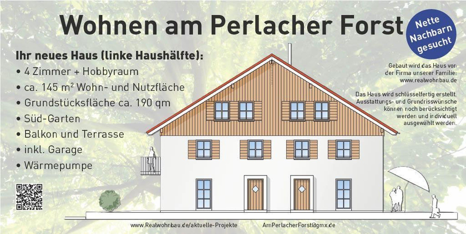 NEUER PREIS -9% Grün u. ruhig: Schöne Neubau-Doppelhaushälfte Perl.Forst/Giesing/Harlaching v. Priv.