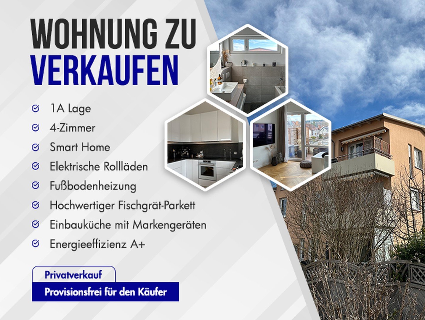 Privatverkauf: Moderne 4-Zimmer-Wohnung mit vielen Highlights in Eichenau