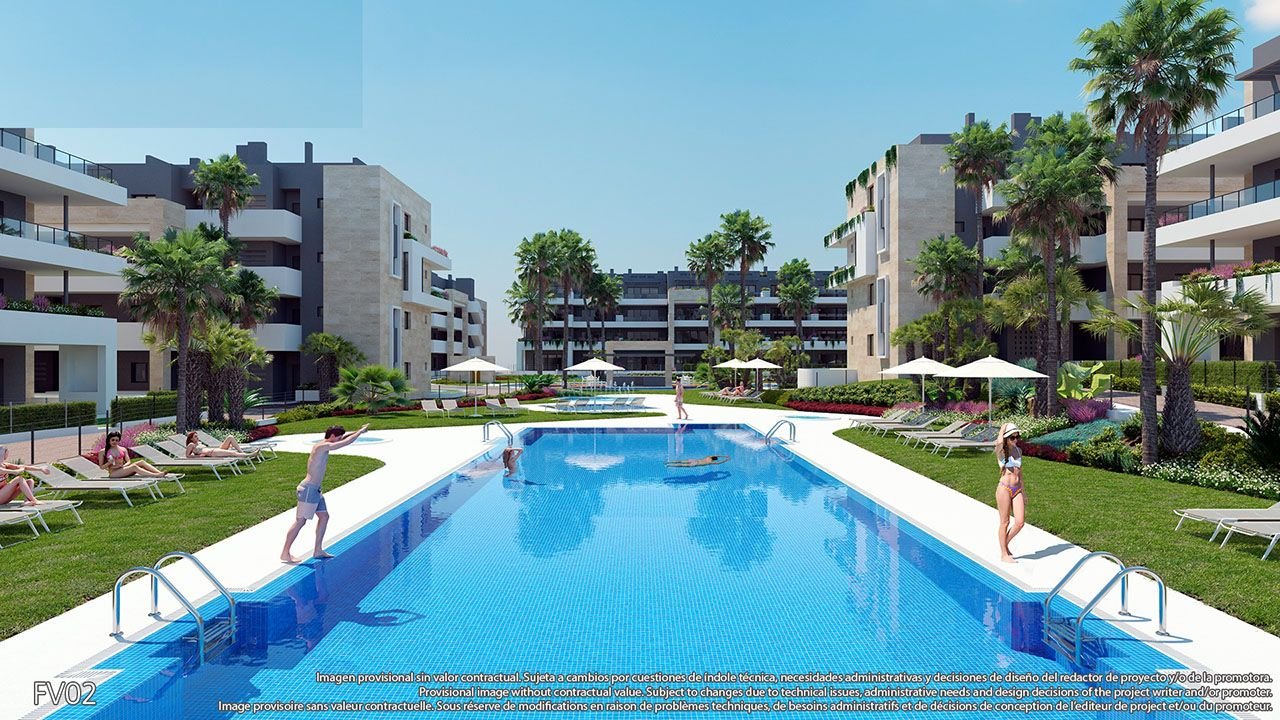 Appartements mit 2 Schlafzimmern in wunderschöner Anlage mit Gemeinschaftspools und Whirlpools nur 800 m vom Strand