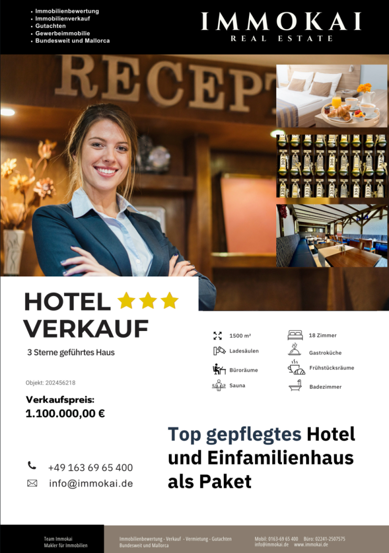 KÖLN-INNENSTADT: Top Angebot für Investoren - Gepflegtes 3 Sterne Hotel + EFH als Paket im Hunsrück zwischen Boppard und Kastellaun
