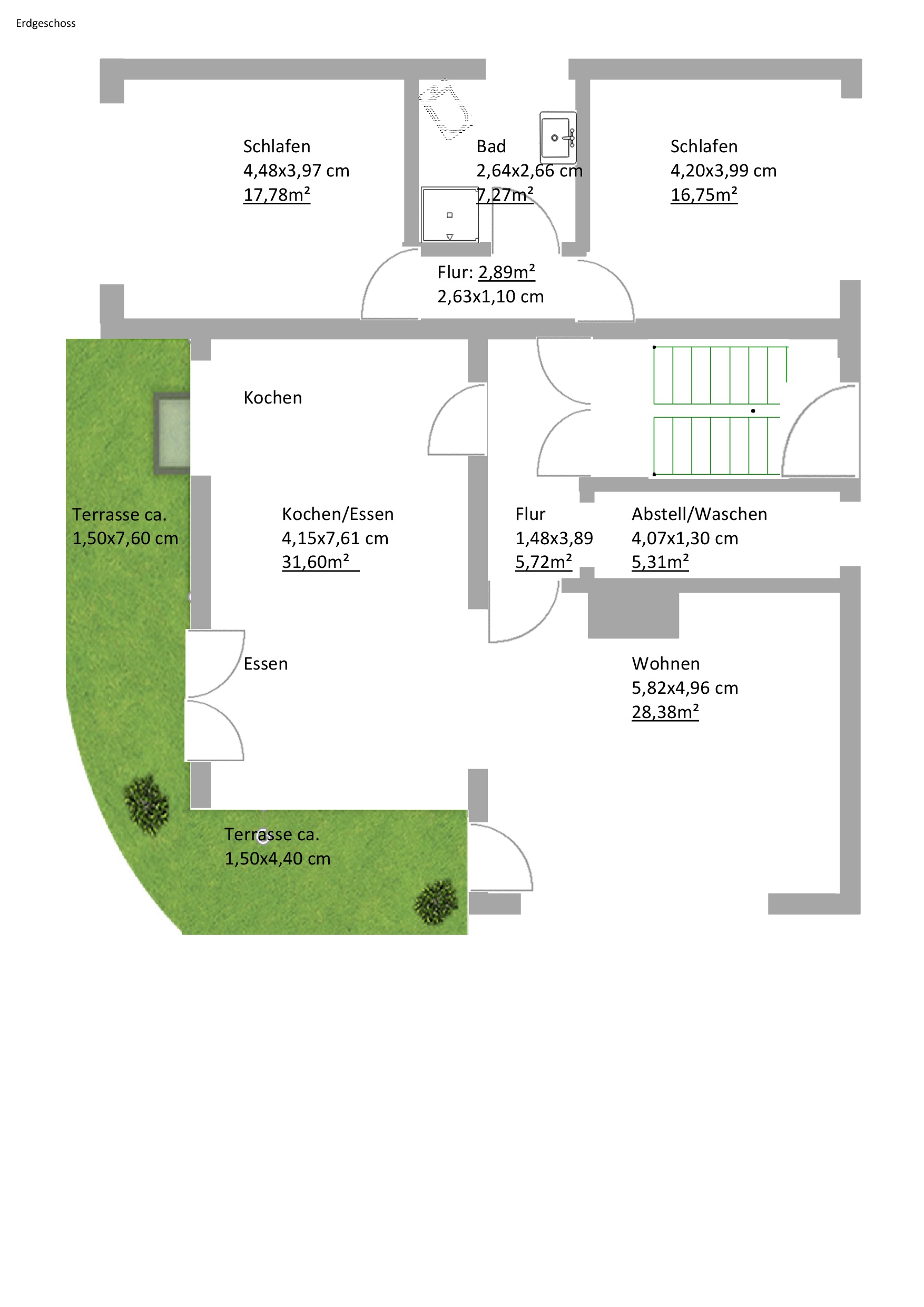 Großzügige 4 Zimmerwohnung mit überdachter Terrasse