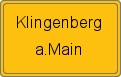 Ortsschild von Klingenberg a.Main