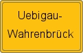 Ortsschild von Uebigau-Wahrenbrück
