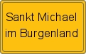 Ortsschild von Sankt Michael im Burgenland