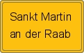 Ortsschild von Sankt Martin an der Raab