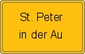 Ortsschild von St. Peter in der Au