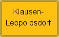Ortsschild von Klausen-Leopoldsdorf