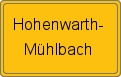 Ortsschild von Hohenwarth-Mühlbach