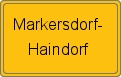 Ortsschild von Markersdorf-Haindorf