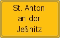 Ortsschild von St. Anton an der Jeßnitz