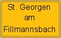 Ortsschild von St. Georgen am Fillmannsbach