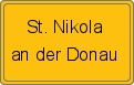 Ortsschild von St. Nikola an der Donau