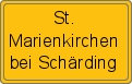 Ortsschild von St. Marienkirchen bei Schärding