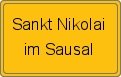 Ortsschild von Sankt Nikolai im Sausal