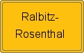 Ortsschild von Ralbitz-Rosenthal