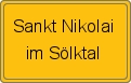 Ortsschild von Sankt Nikolai im Sölktal