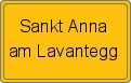 Ortsschild von Sankt Anna am Lavantegg