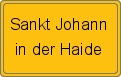 Ortsschild von Sankt Johann in der Haide