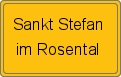 Ortsschild von Sankt Stefan im Rosental