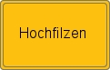 Ortsschild von Hochfilzen