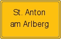 Ortsschild von St. Anton am Arlberg