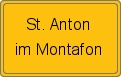 Ortsschild von St. Anton im Montafon