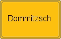 Ortsschild von Dommitzsch