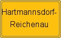 Ortsschild von Hartmannsdorf-Reichenau