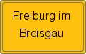 Ortsschild von Freiburg im Breisgau