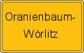 Ortsschild von Oranienbaum-Wörlitz