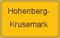 Ortsschild von Hohenberg-Krusemark