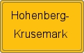 Ortsschild Hohenberg-Krusemark