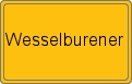 Ortsschild von Wesselburener